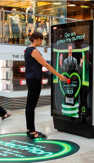 Photo of an LCD touch screen ordering and payment system