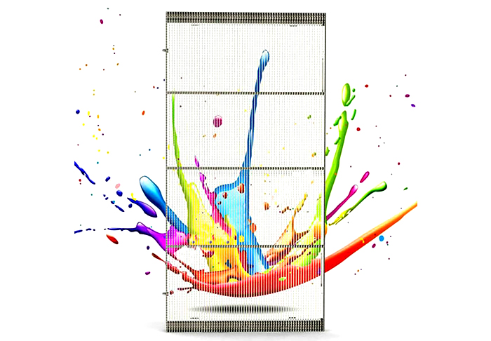 Graphical concept for full-colour transparent LED screens